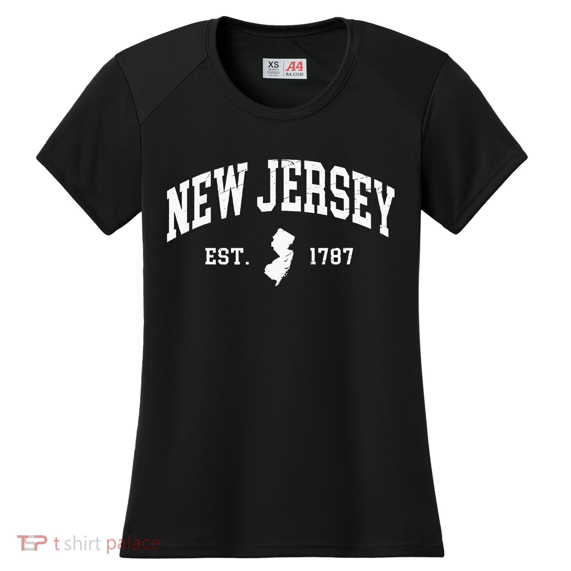 New Jersey Est 1787 Distressed Worn Women's Cooling Performance Crew T-Shirt