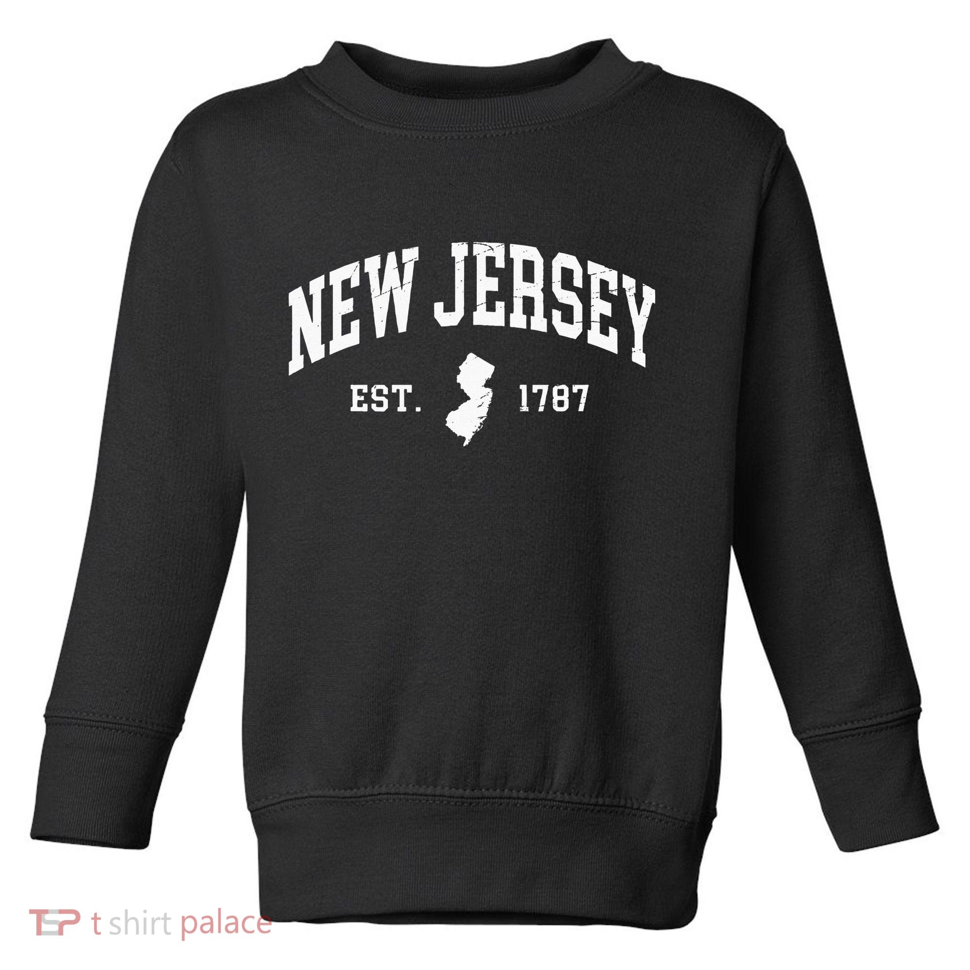 New Jersey Est 1787 Distressed Worn Toddler Sweatshirt