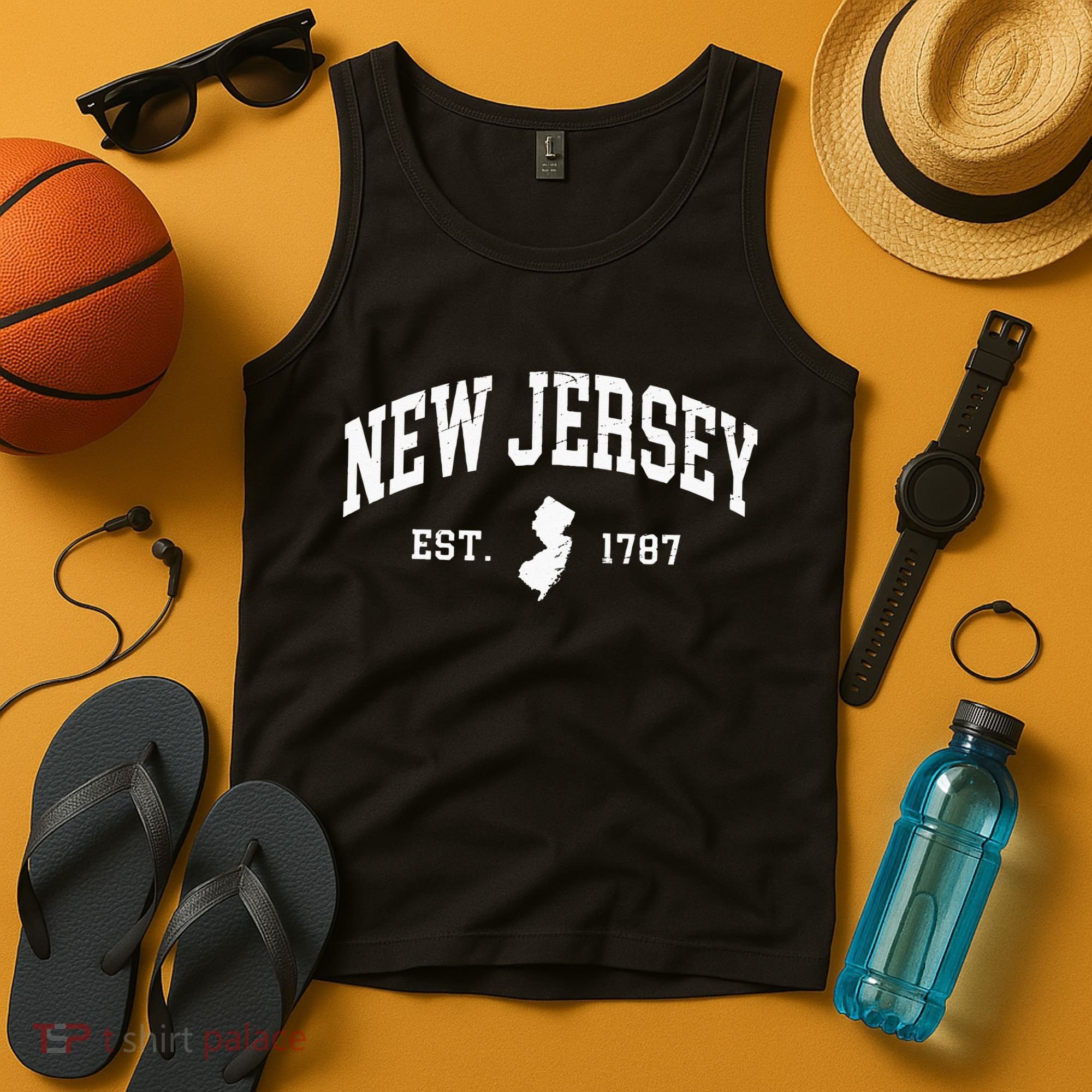 New Jersey Est 1787 Distressed Worn Tank Top