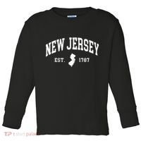 New Jersey Est 1787 Distressed Worn Toddler Long Sleeve Shirt thumb 0