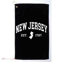 New Jersey Est 1787 Distressed Worn Golf Towel thumb 0