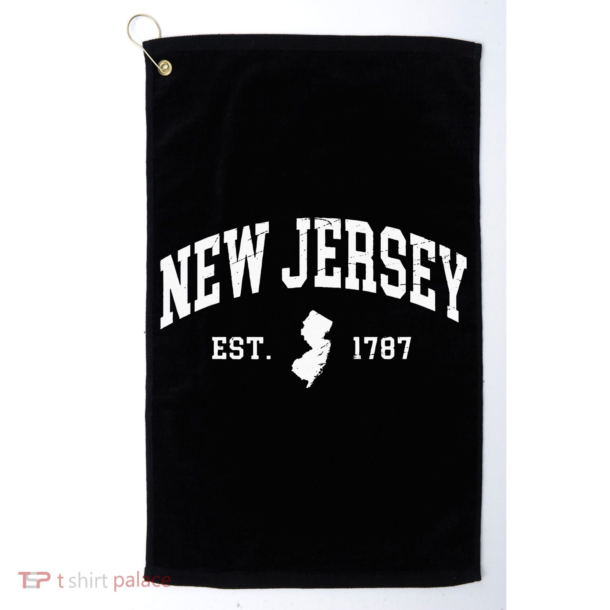 New Jersey Est 1787 Distressed Worn Golf Towel