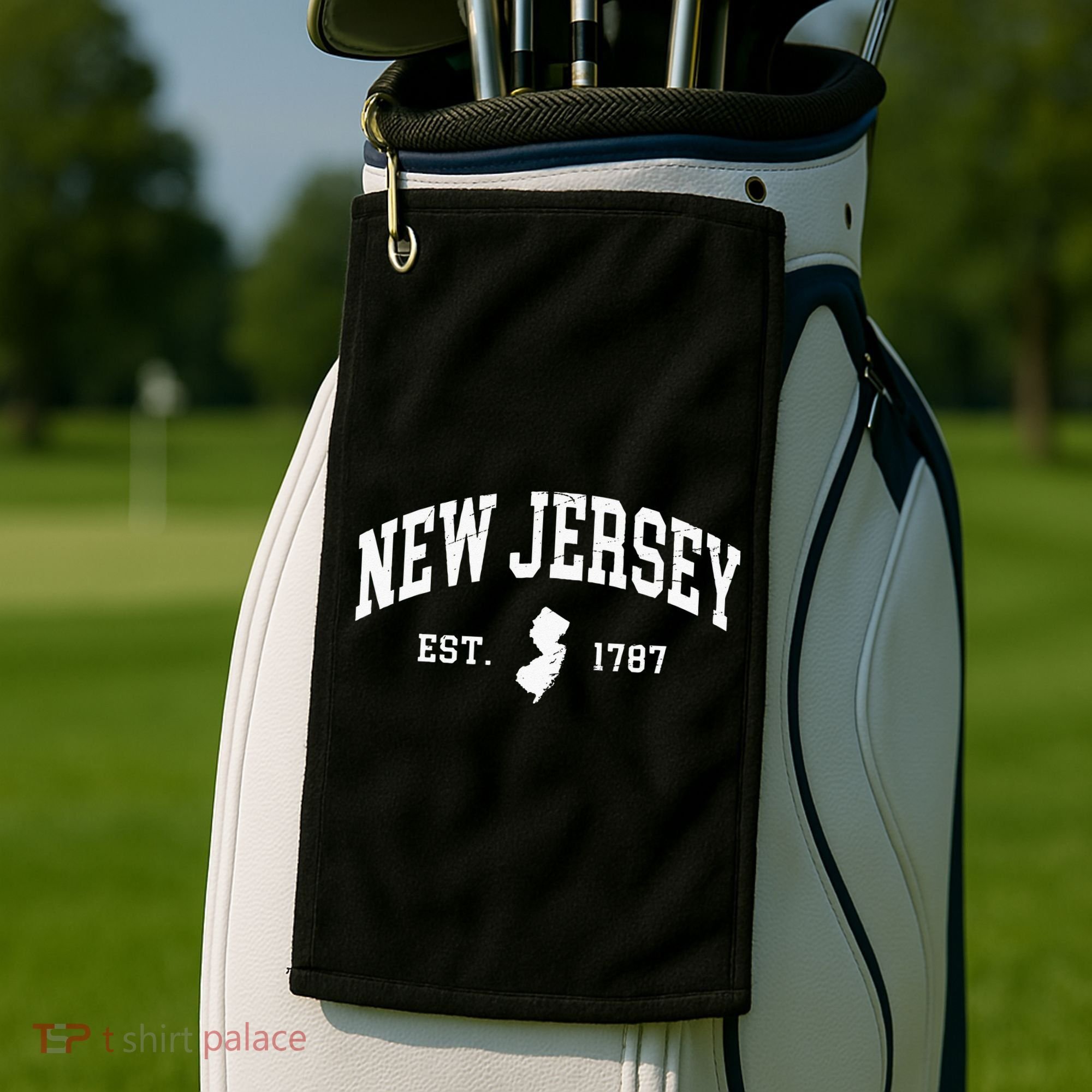 New Jersey Est 1787 Distressed Worn Golf Towel