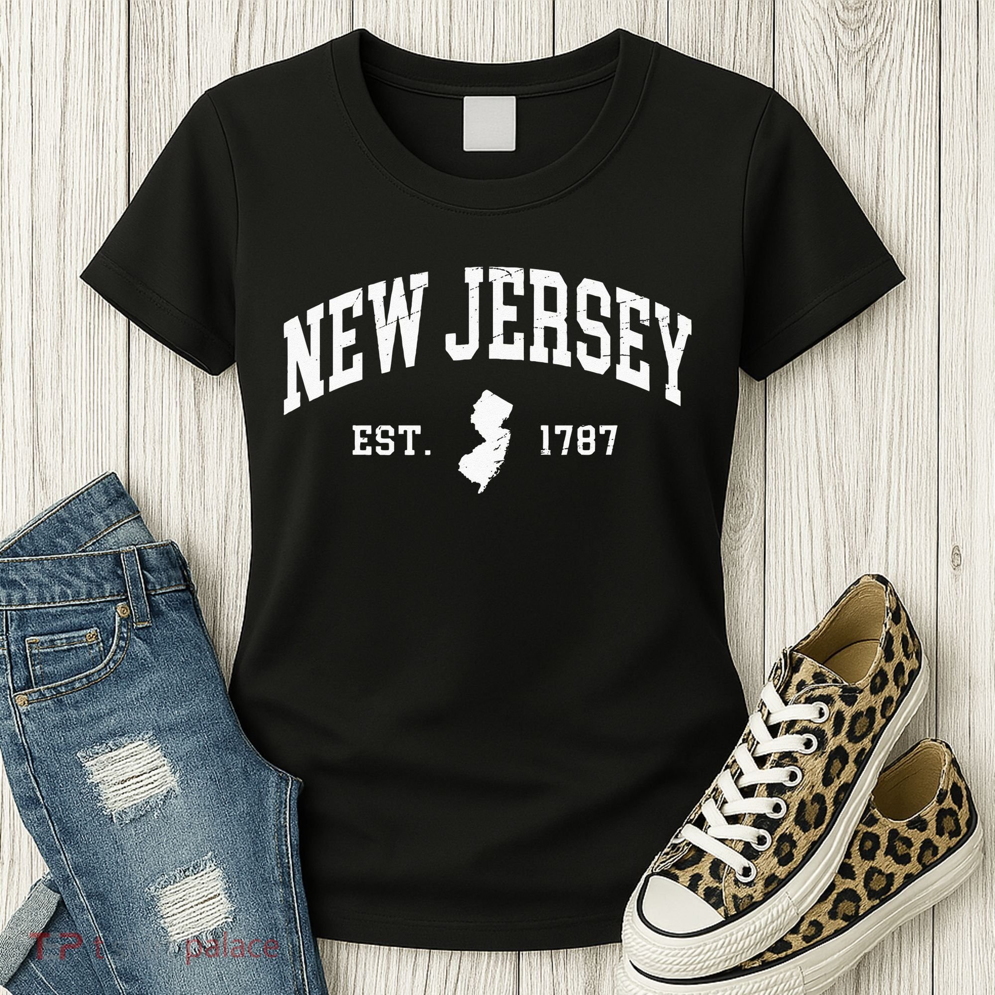 New Jersey Est 1787 Distressed Worn Women's T-Shirt