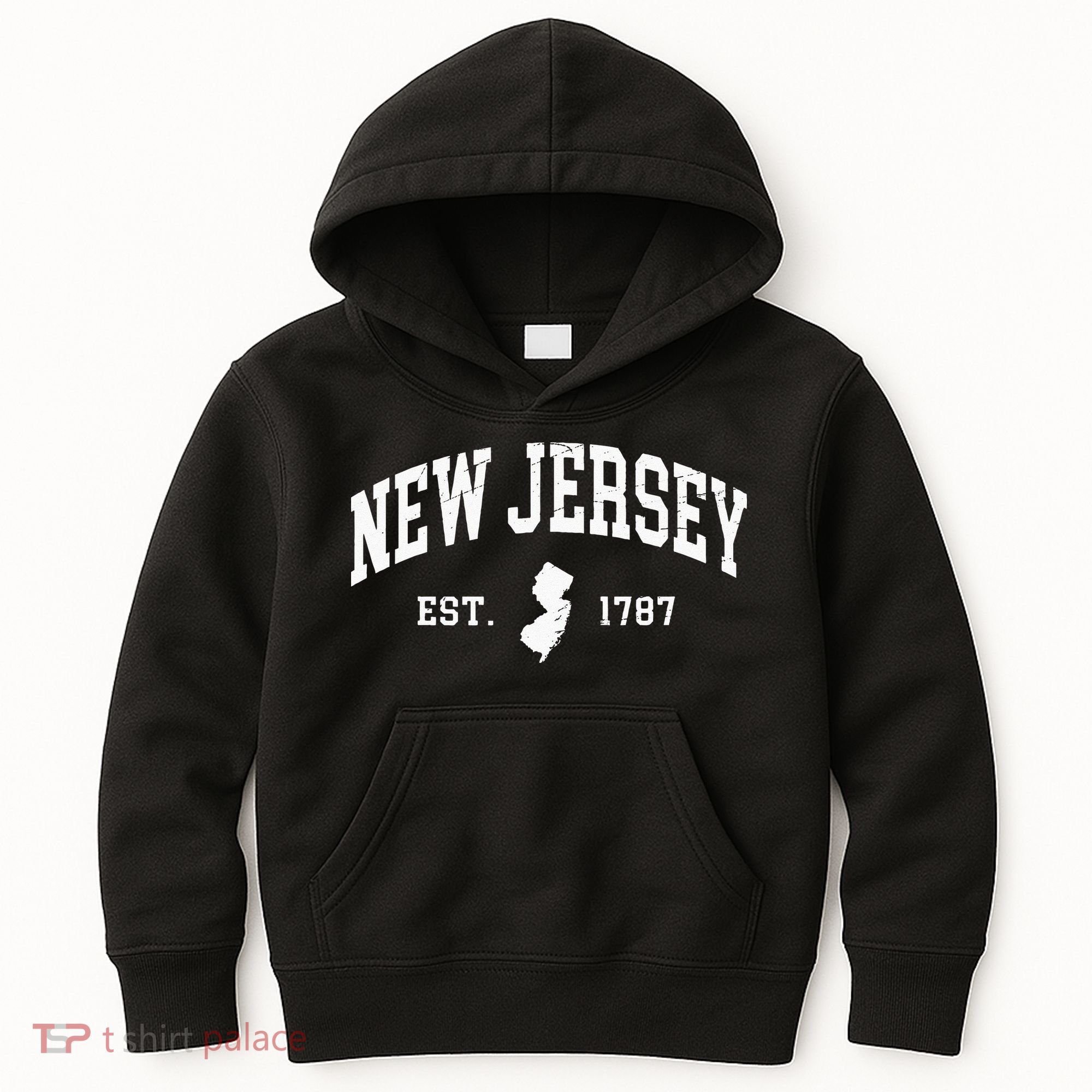 New Jersey Est 1787 Distressed Worn Kids Hoodie
