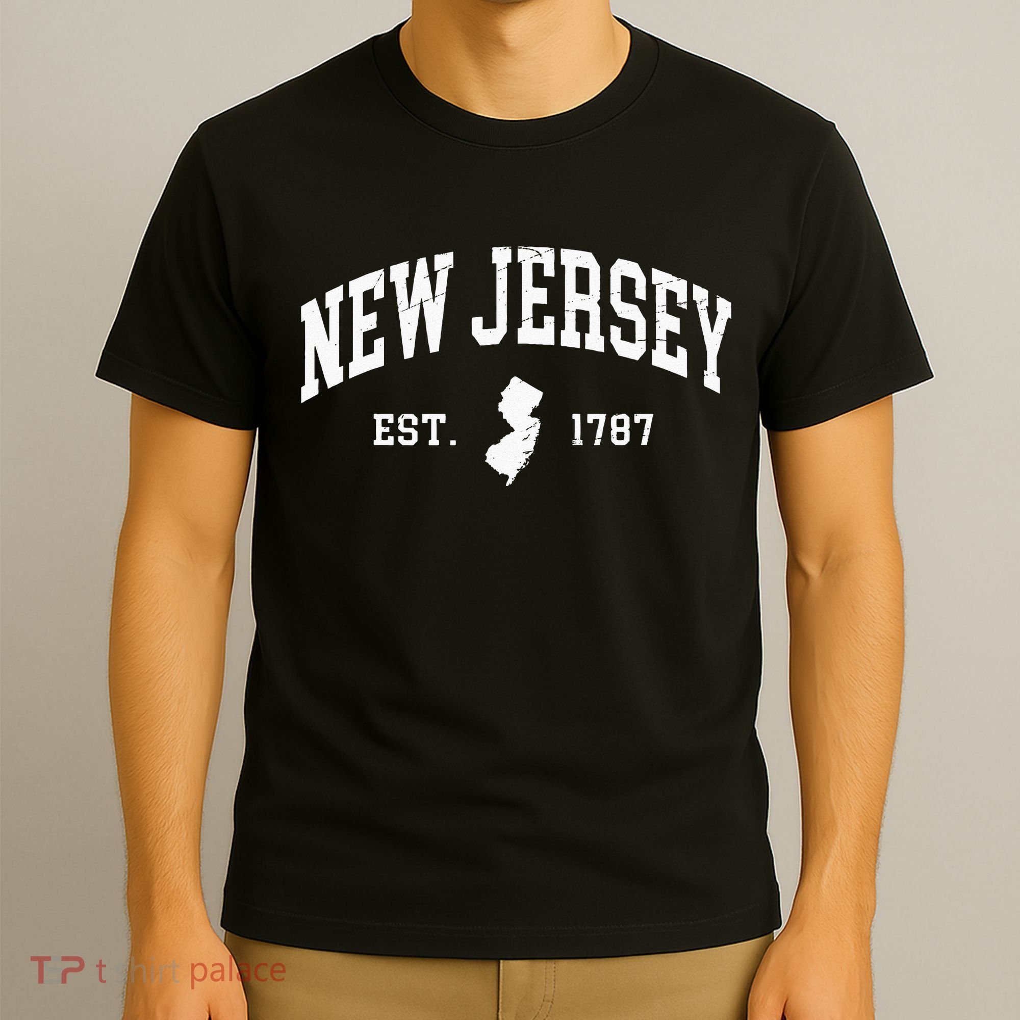 New Jersey Est 1787 Distressed Worn T-Shirt