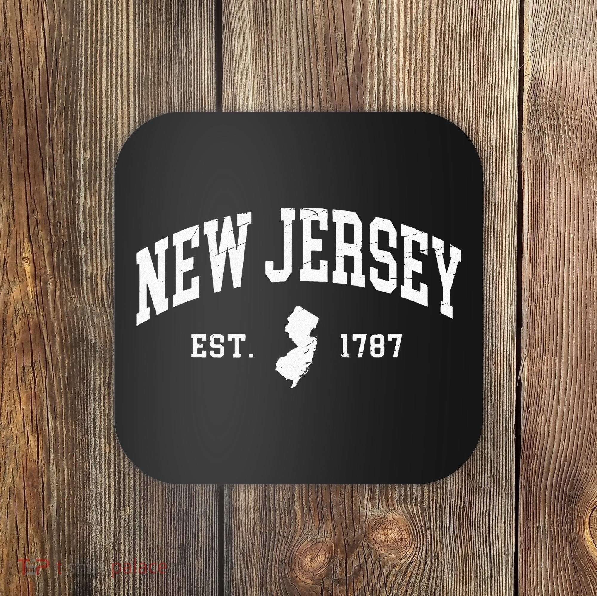 New Jersey Est 1787 Distressed Worn Coaster