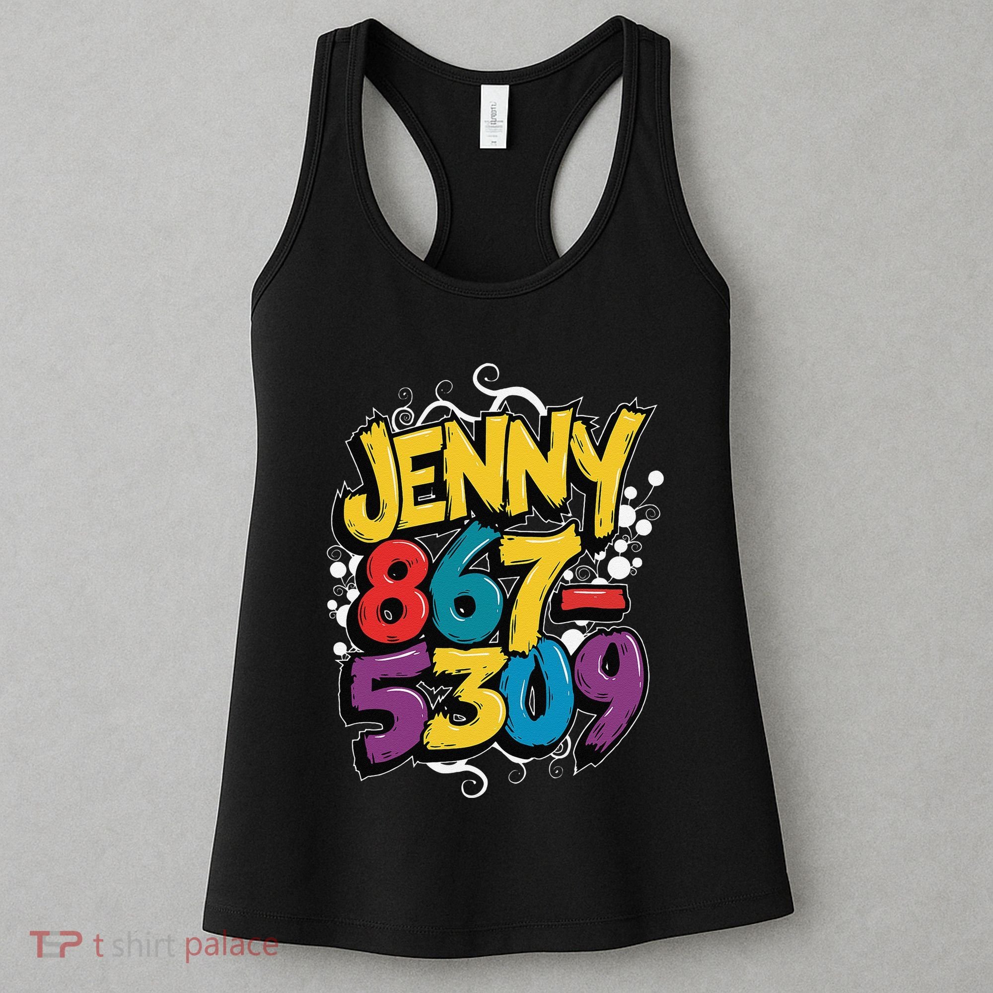 Nostalgic Jenny Phone Number 867 5309 Retro Music 80s Funny Women's Tank Top