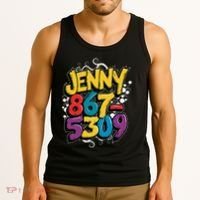 Nostalgic Jenny Phone Number 867 5309 Retro Music 80s Funny Tank Top thumb 3