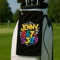 Nostalgic Jenny Phone Number 867 5309 Retro Music 80s Funny Golf Towel thumb 2