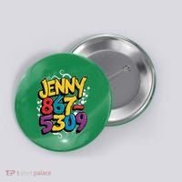 Nostalgic Jenny Phone Number 867 5309 Retro Music 80s Funny Button thumb 0