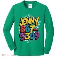 Nostalgic Jenny Phone Number 867 5309 Retro Music 80s Funny Kids Long Sleeve Shirt thumb 0