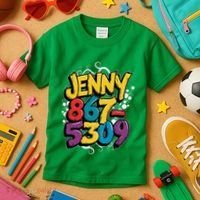 Nostalgic Jenny Phone Number 867 5309 Retro Music 80s Funny Kids T-Shirt thumb 3