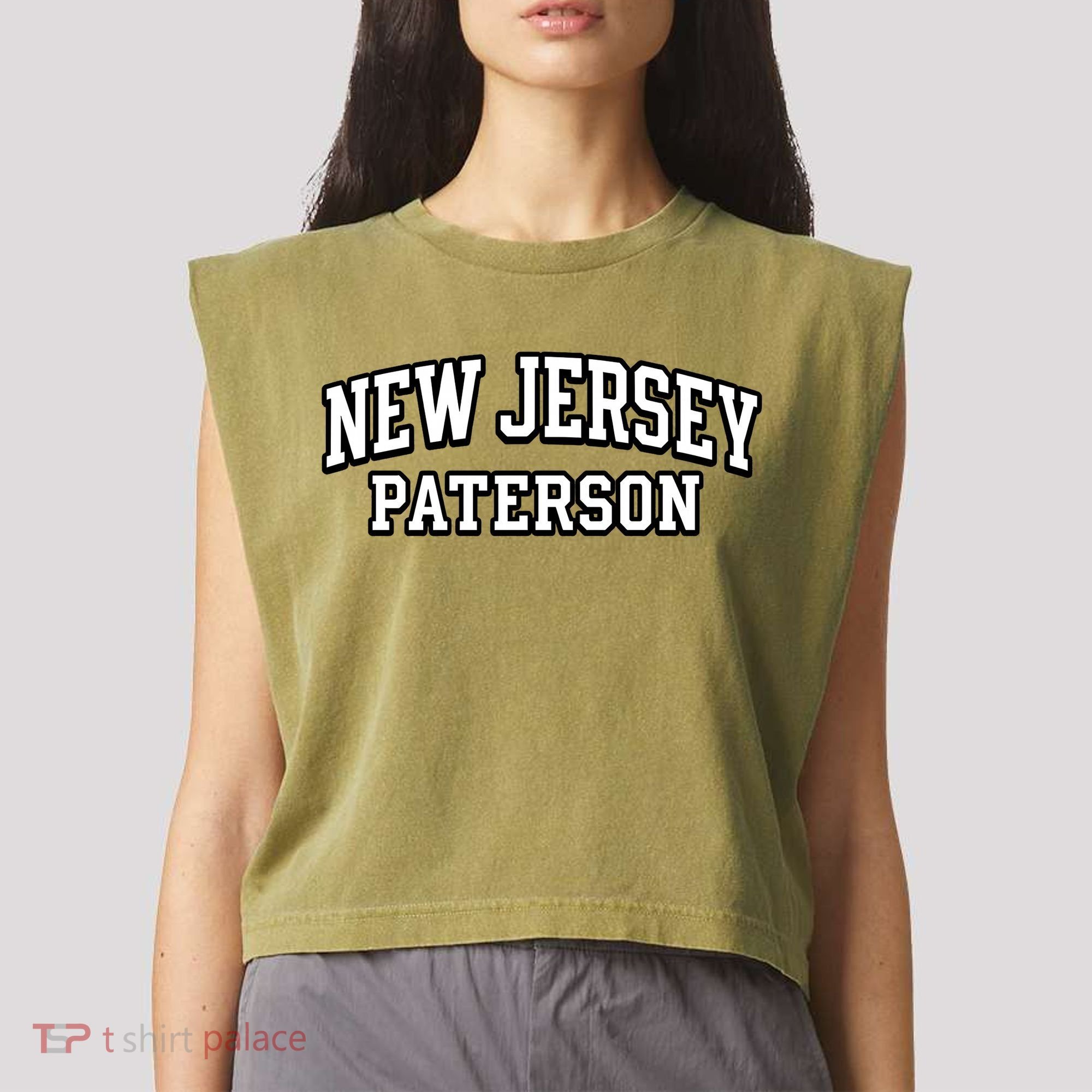 New Jersey Paterson Garment-Dyed Women's Muscle Tee