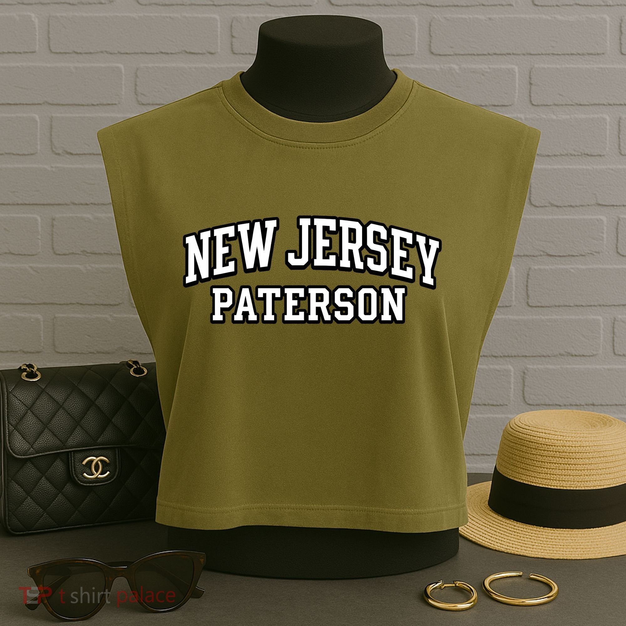 New Jersey Paterson Garment-Dyed Women's Muscle Tee