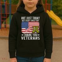 Not Just Today But Every Single Day Thank You Veterans  Kids Hoodie thumb 3
