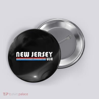 New Jersey Usa Retro Vintage State Button