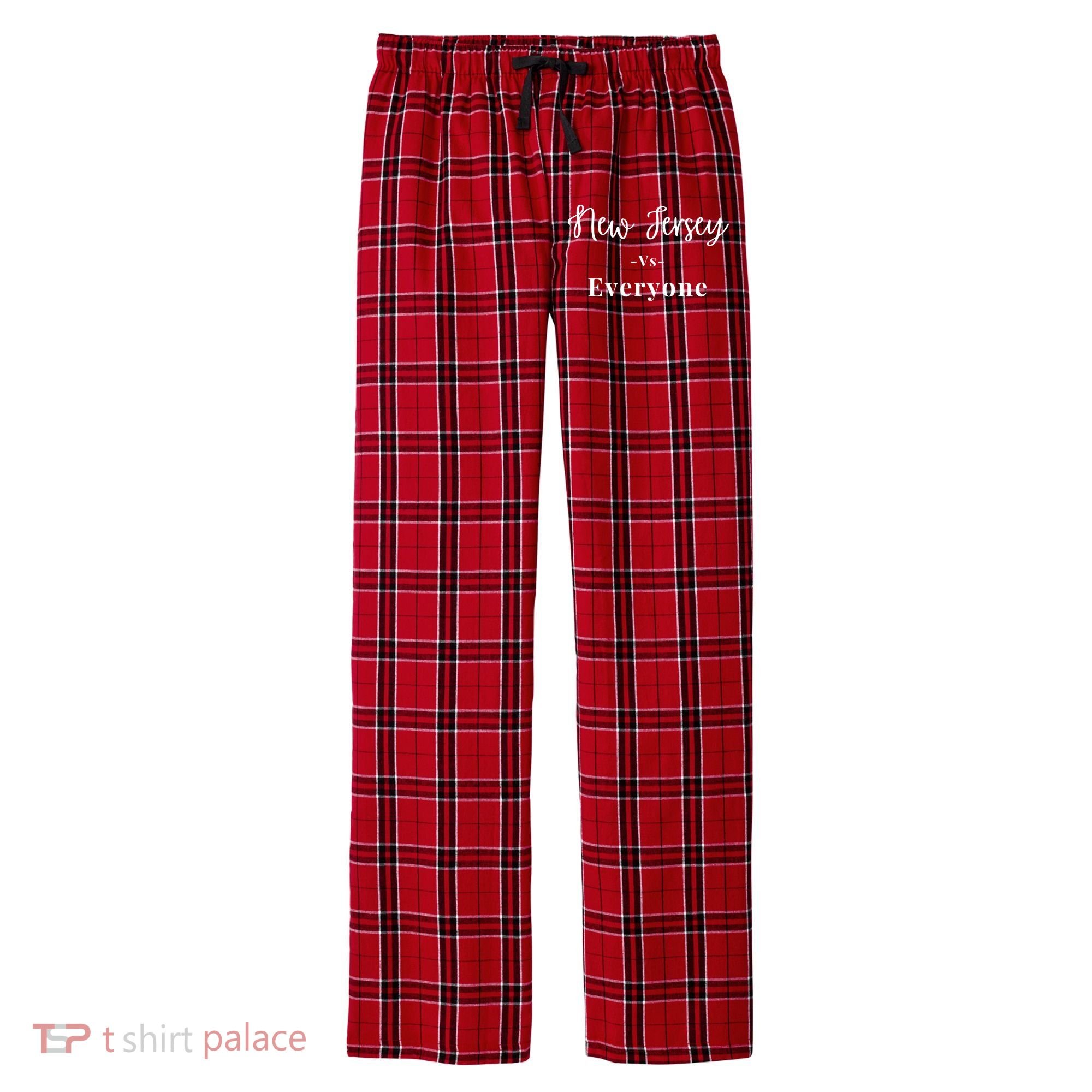 New Jersey Vs Everyone Men's Flannel Plaid Pajama Pants