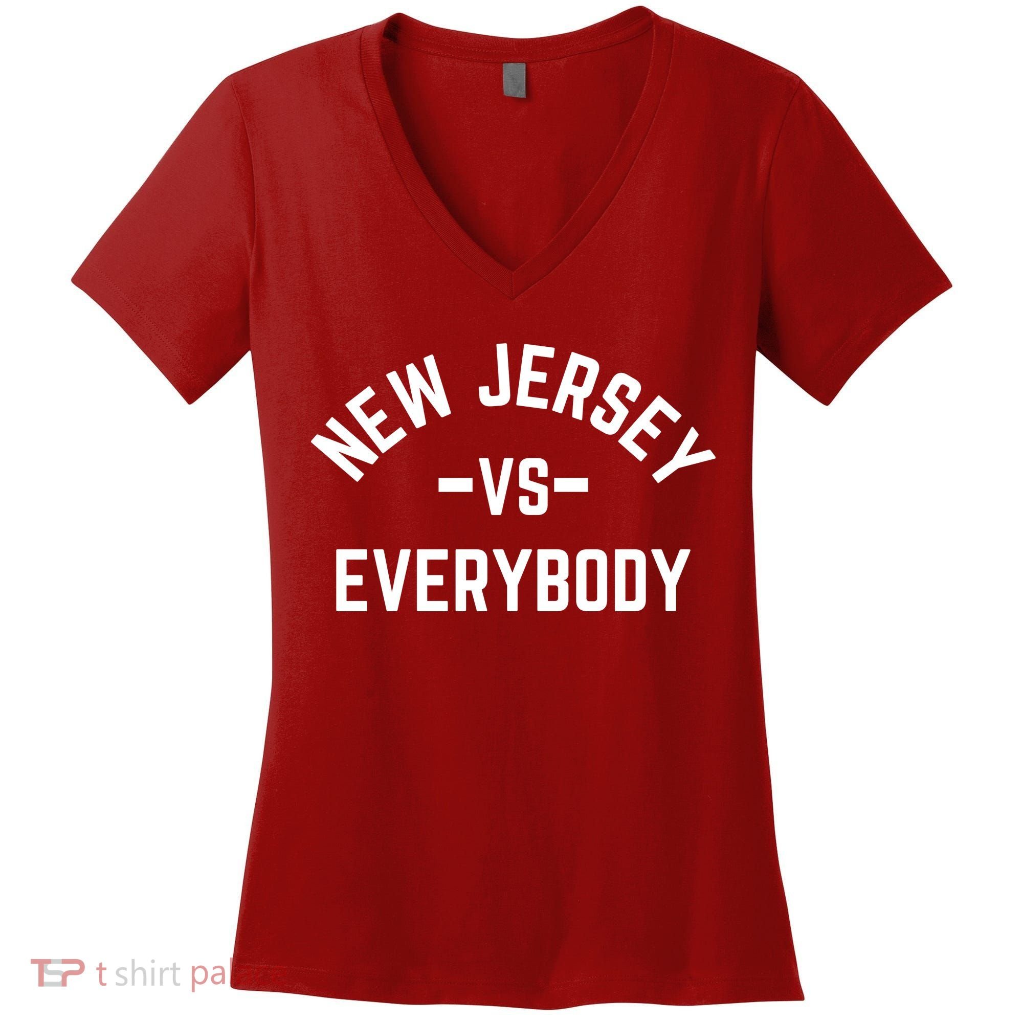 New Jersey Vs Everybody Women's V-Neck T-Shirt