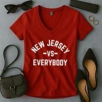 New Jersey Vs Everybody Women's V-Neck T-Shirt thumb 2