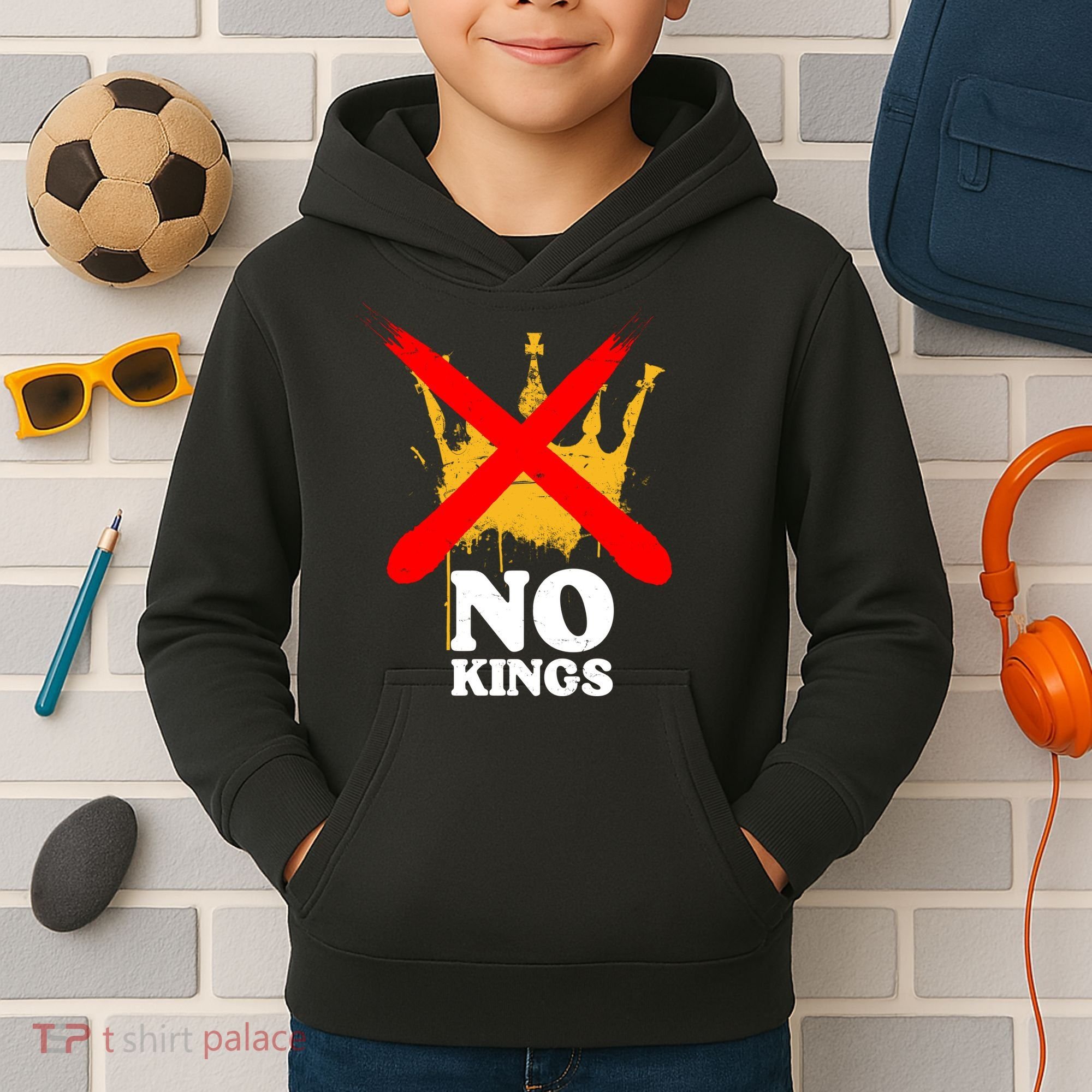No King Anti-Trump Kids Hoodie