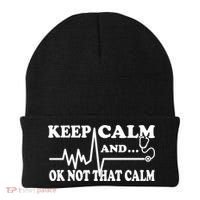 Nurse Keep Calm And Ok Not That Calm Funny Cardiac Nursing Gift Beanie thumb 0
