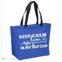 Nurse Keep Calm And Ok Not That Calm Funny Cardiac Nursing Gift Tote Bag thumb 2