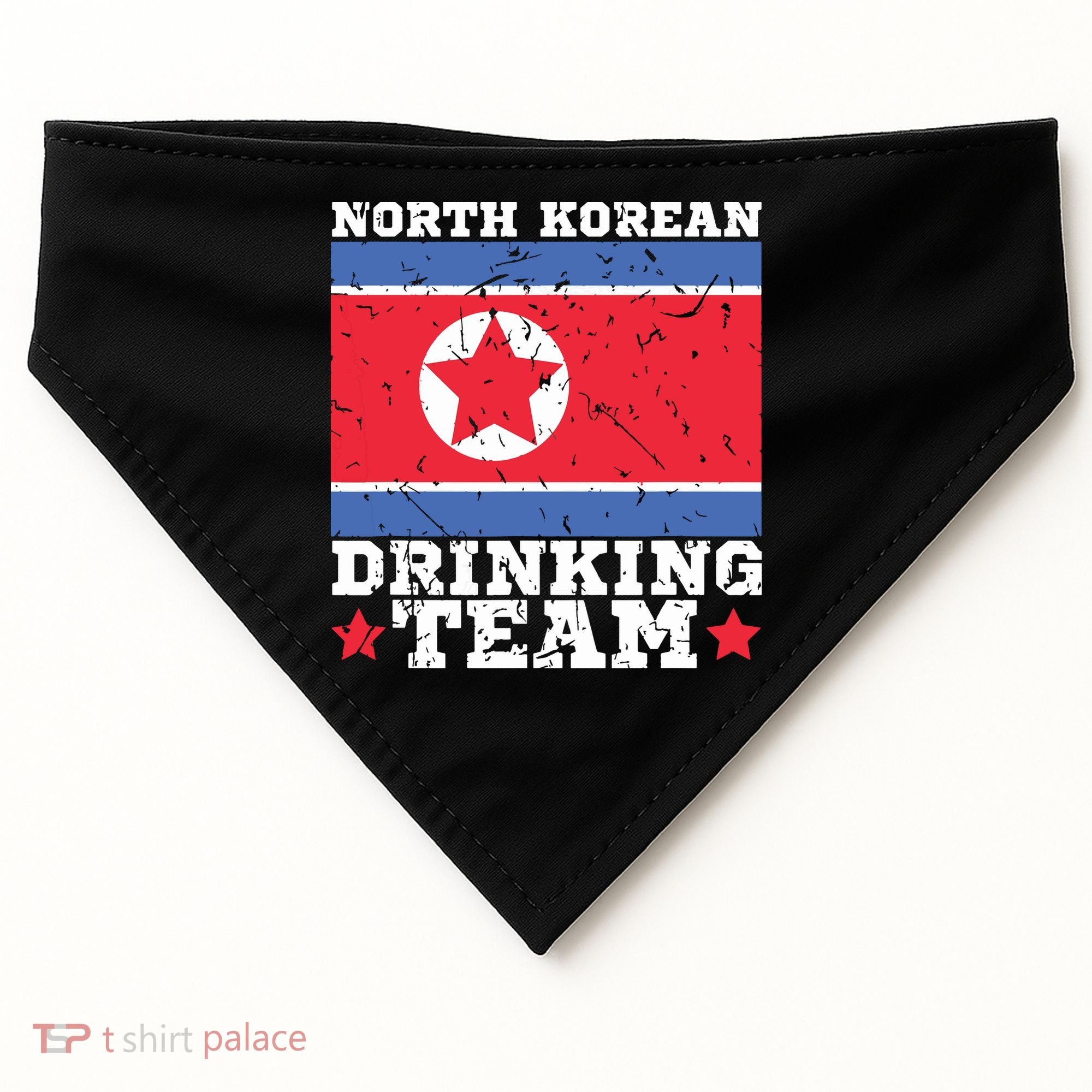North Korean Drinking Team Funny North Korea Flag Beer USA-Made Doggie Bandana