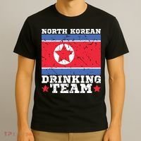 North Korean Drinking Team Funny North Korea Flag Beer T-Shirt thumb 3