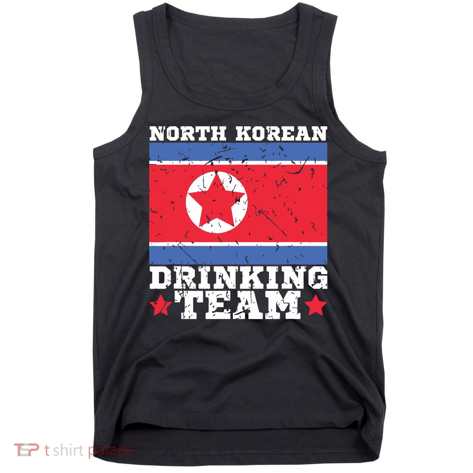 North Korean Drinking Team Funny North Korea Flag Beer Tank Top