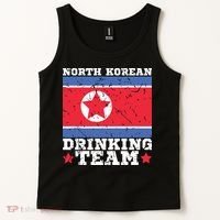 North Korean Drinking Team Funny North Korea Flag Beer Tank Top thumb 2