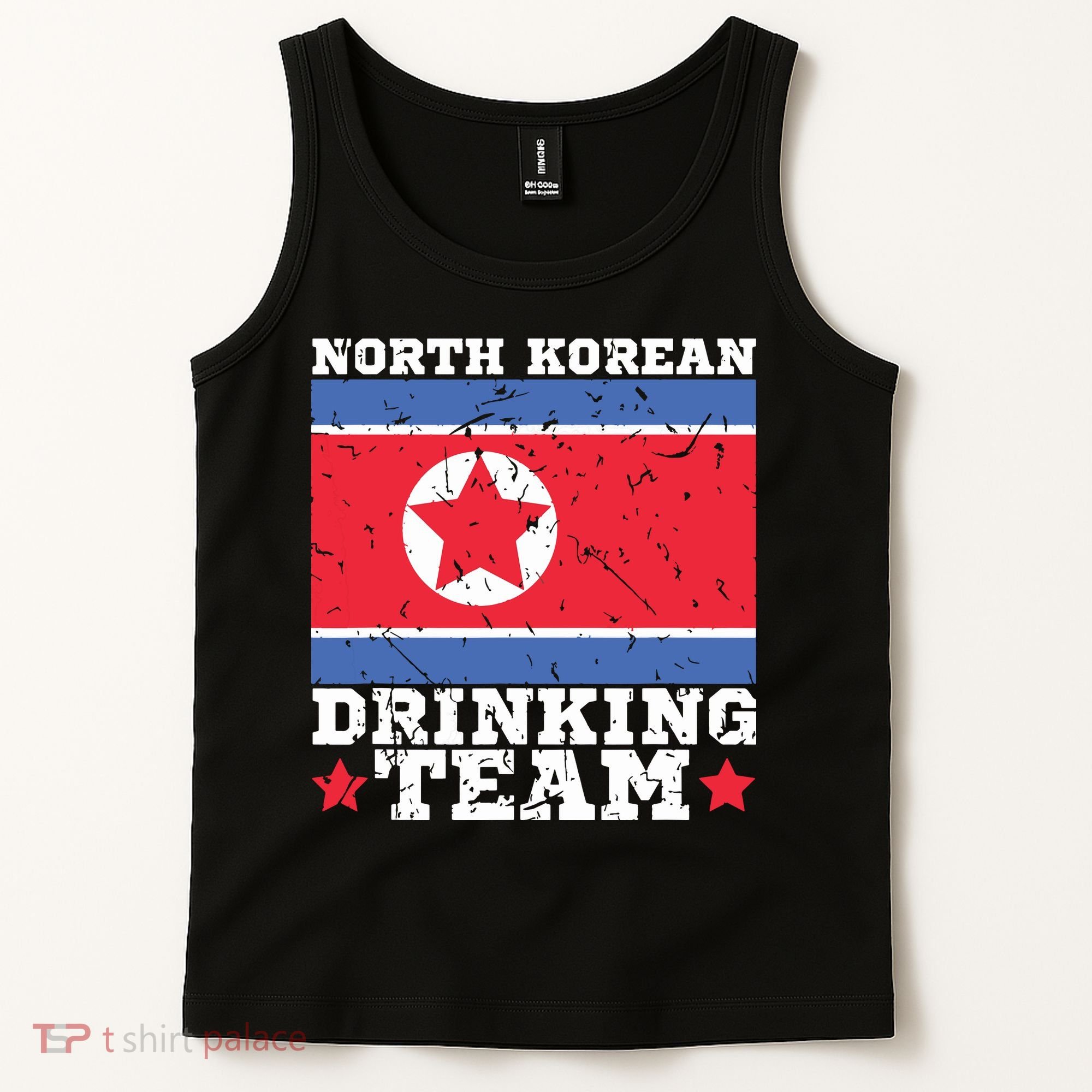 North Korean Drinking Team Funny North Korea Flag Beer Tank Top