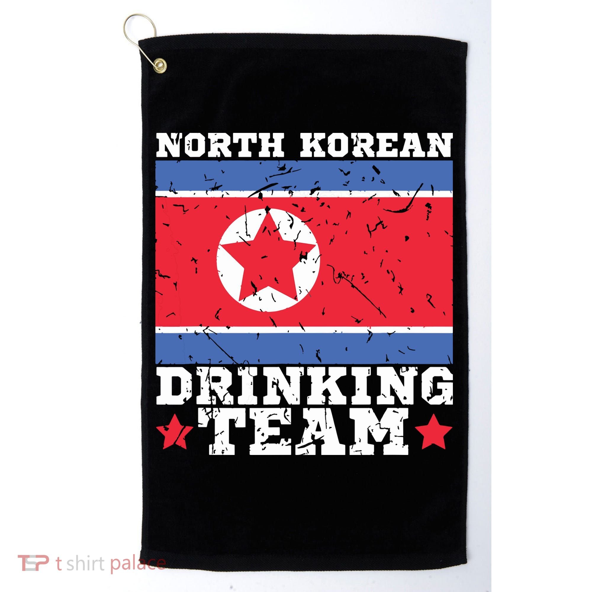 North Korean Drinking Team Funny North Korea Flag Beer Golf Towel