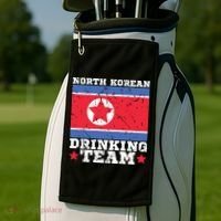 North Korean Drinking Team Funny North Korea Flag Beer Golf Towel thumb 2