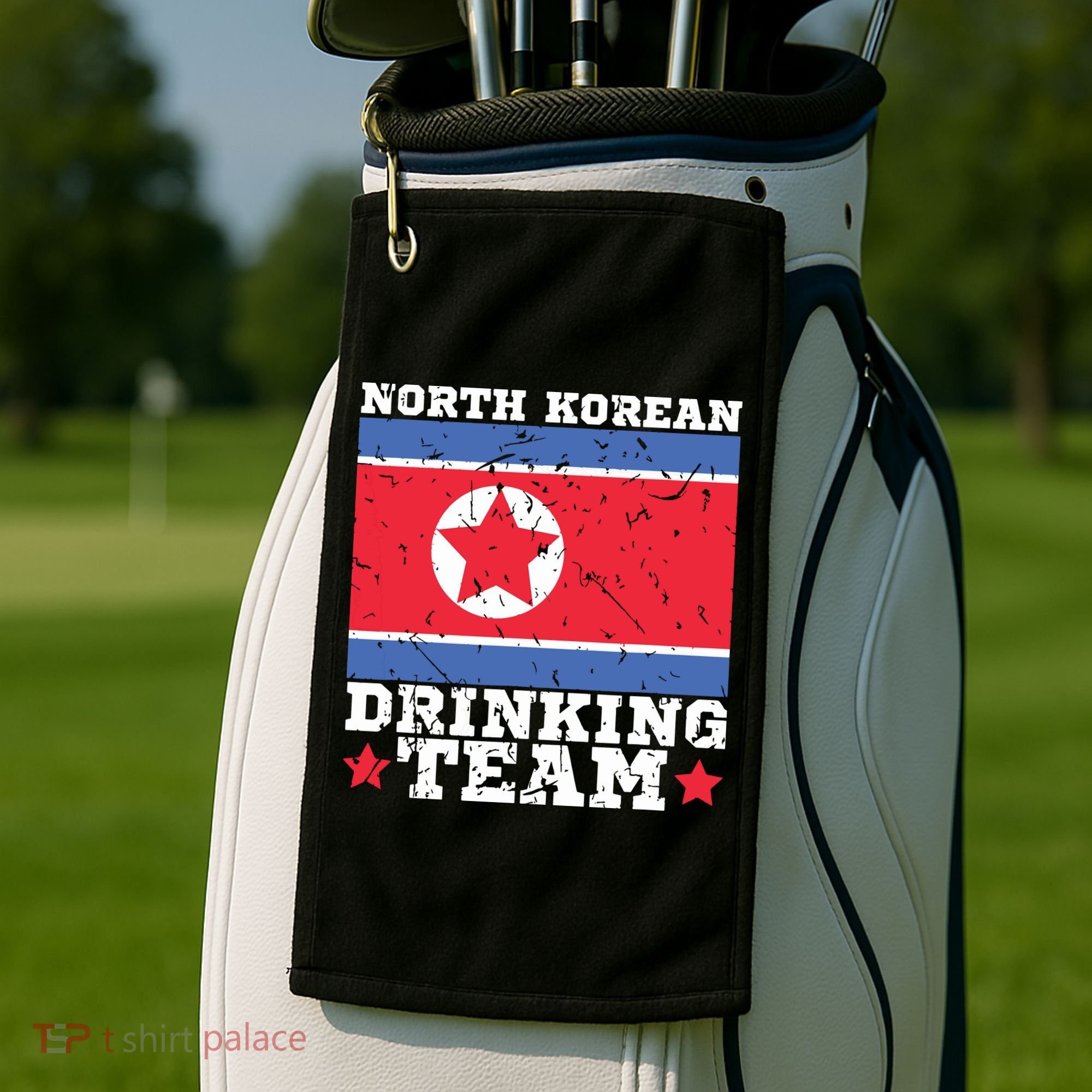 North Korean Drinking Team Funny North Korea Flag Beer Golf Towel