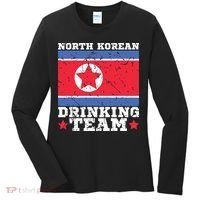 North Korean Drinking Team Funny North Korea Flag Beer Women's Long Sleeve Shirt thumb 0
