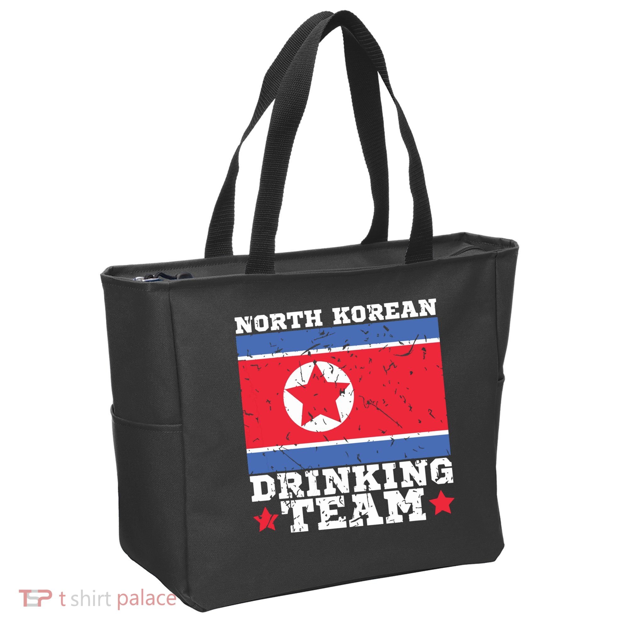 North Korean Drinking Team Funny North Korea Flag Beer Tote Bag