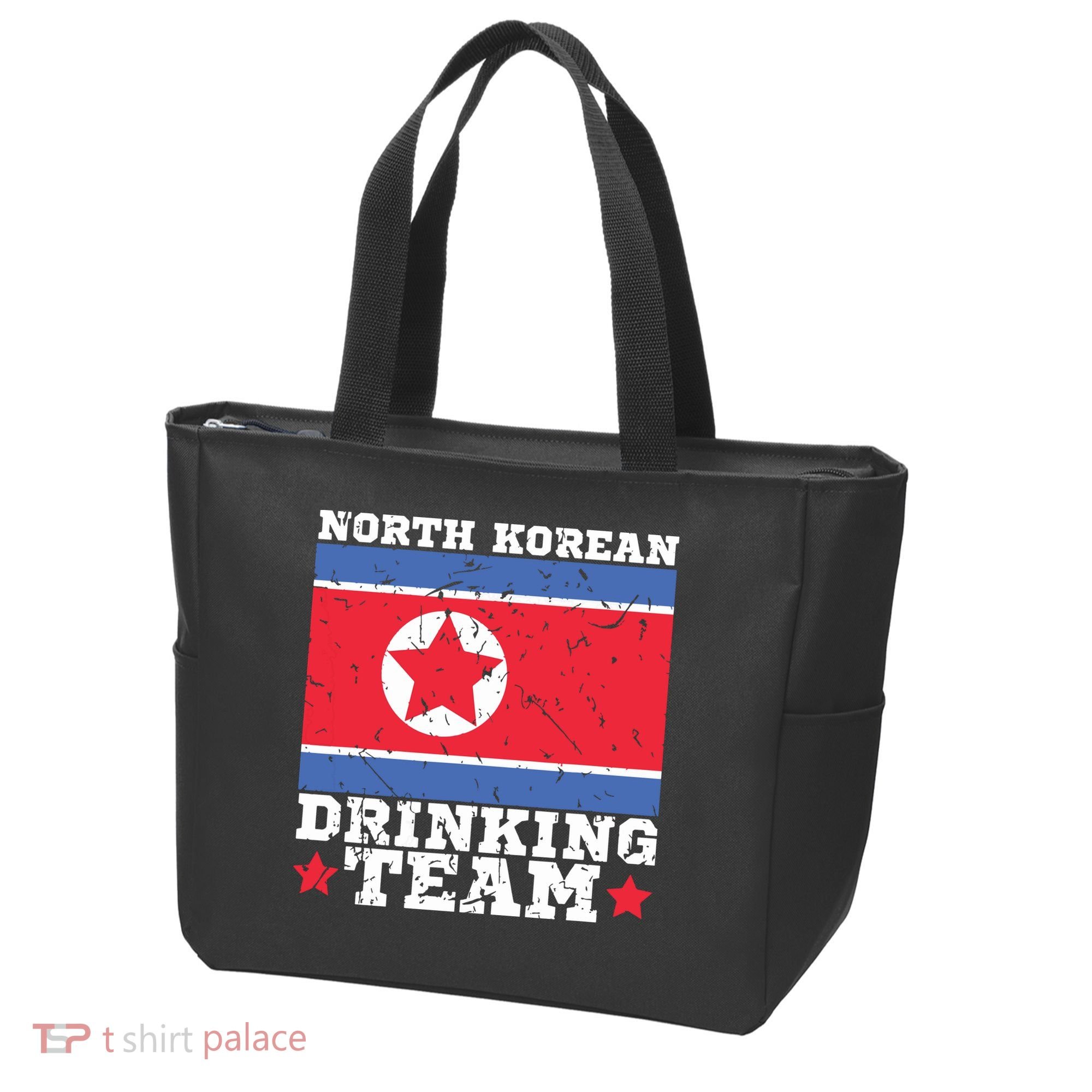 North Korean Drinking Team Funny North Korea Flag Beer Tote Bag