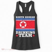 North Korean Drinking Team Funny North Korea Flag Beer Women's Tank Top thumb 0