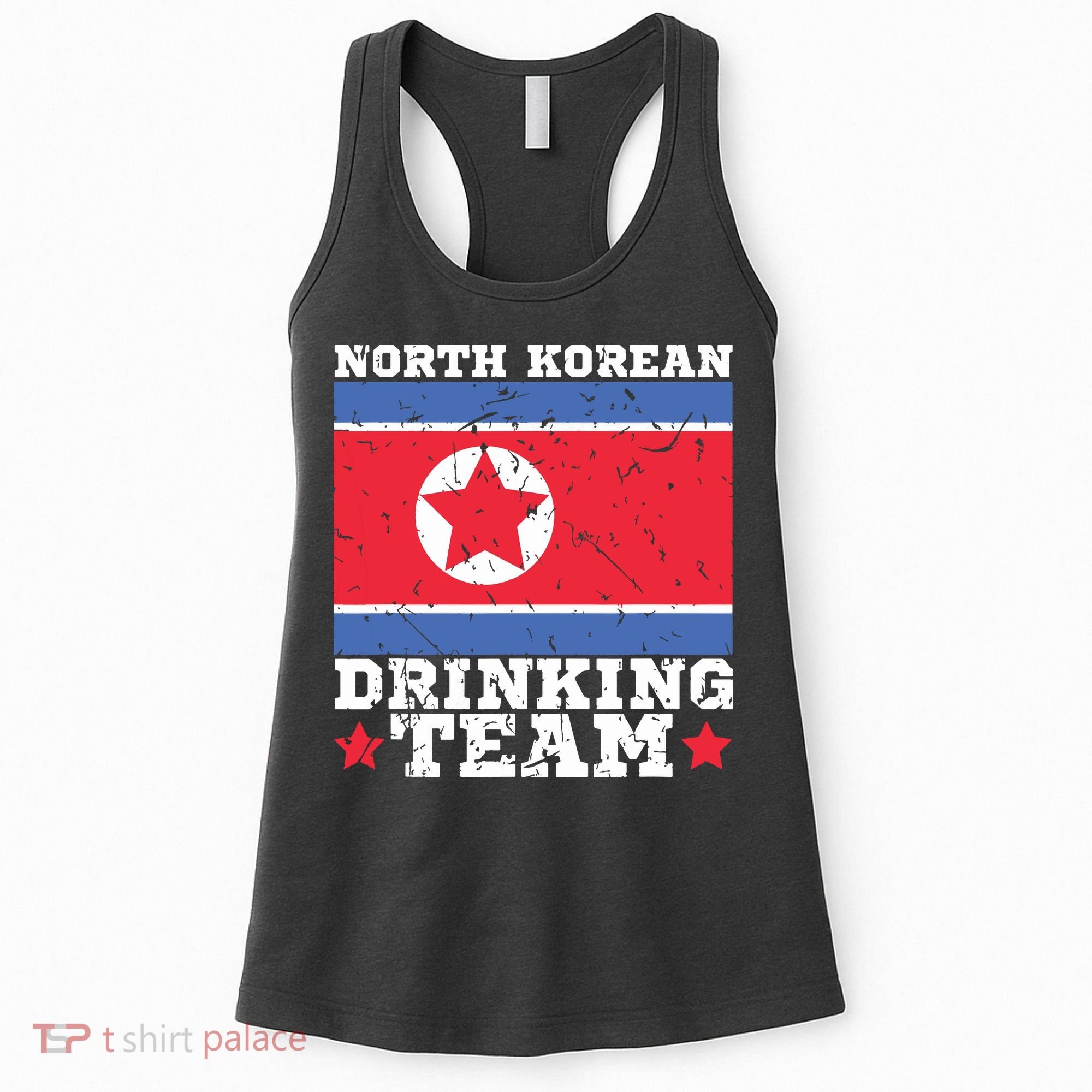 North Korean Drinking Team Funny North Korea Flag Beer Women's Tank Top