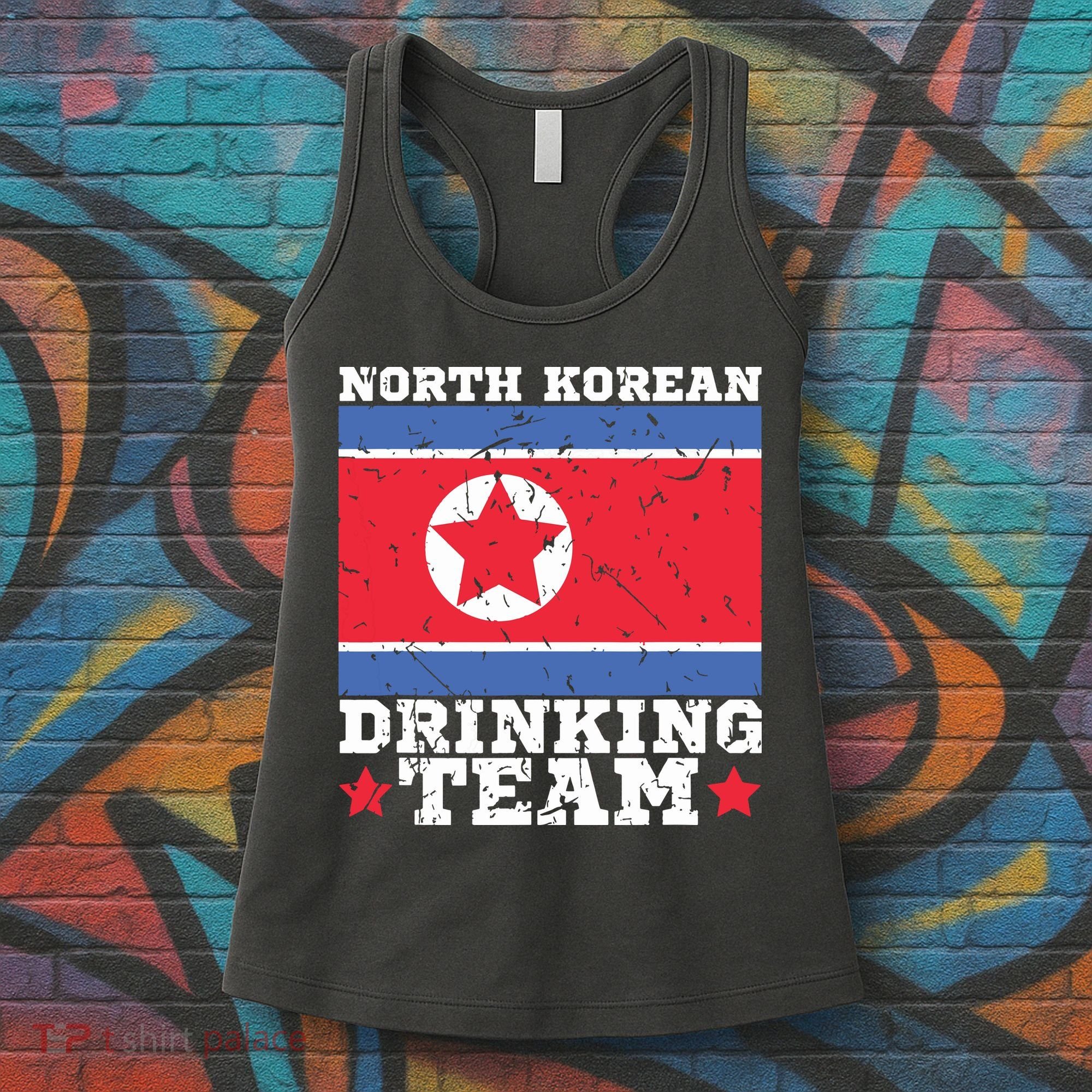 North Korean Drinking Team Funny North Korea Flag Beer Women's Tank Top