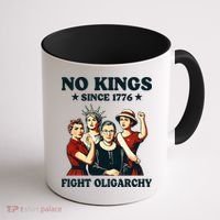 No Kings Fight Oligarchy Coffee Mug thumb 1