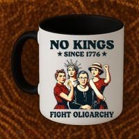 No Kings Fight Oligarchy Coffee Mug thumb 2