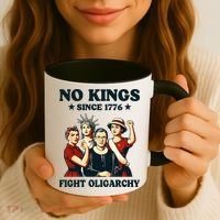 No Kings Fight Oligarchy Coffee Mug thumb 3
