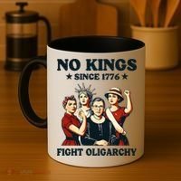 No Kings Fight Oligarchy Coffee Mug thumb 4