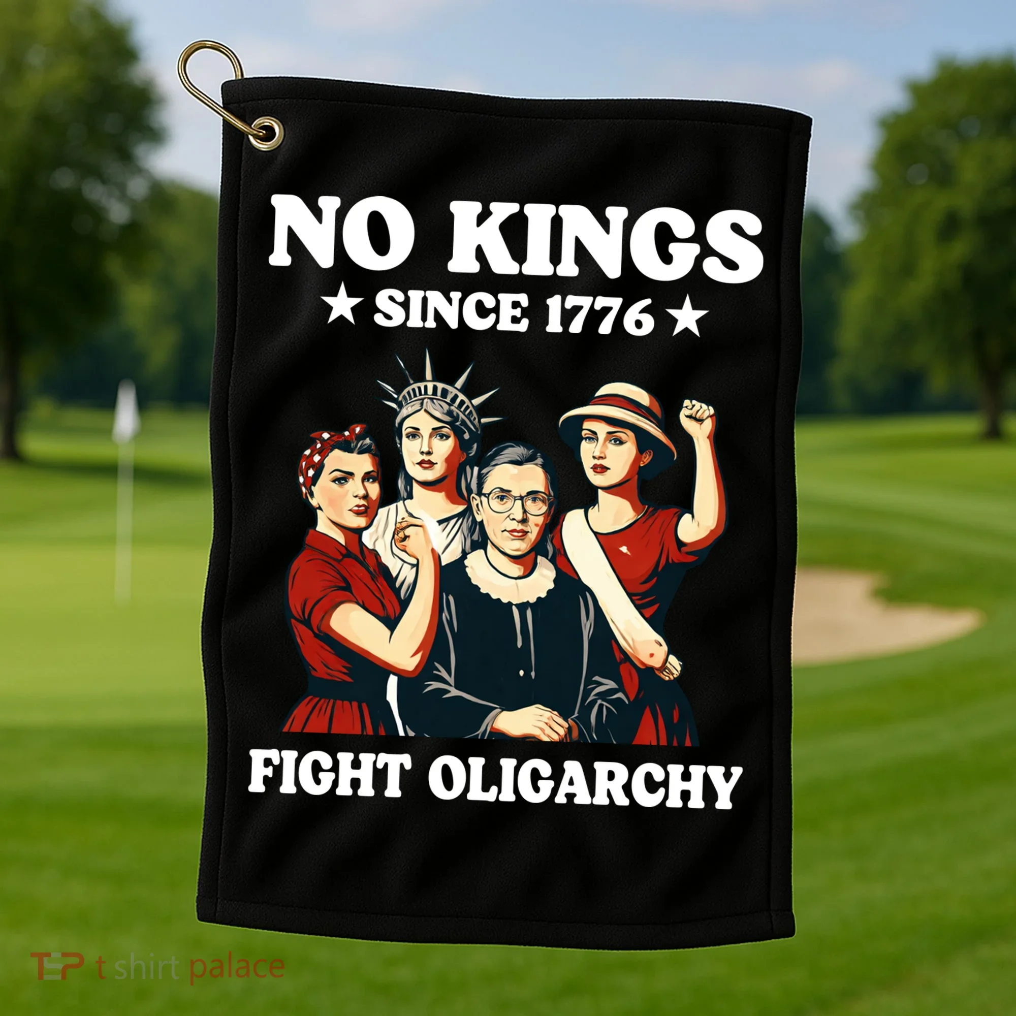 No Kings Fight Oligarchy Golf Towel