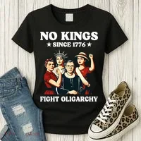 No Kings Fight Oligarchy Women's T-Shirt thumb 3