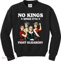 No Kings Fight Oligarchy Kids Sweatshirt thumb 0