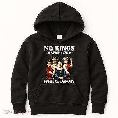 No Kings Fight Oligarchy Kids Hoodie