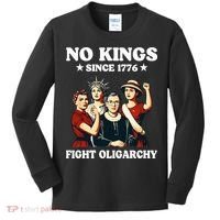 No Kings Fight Oligarchy Kids Long Sleeve Shirt thumb 0